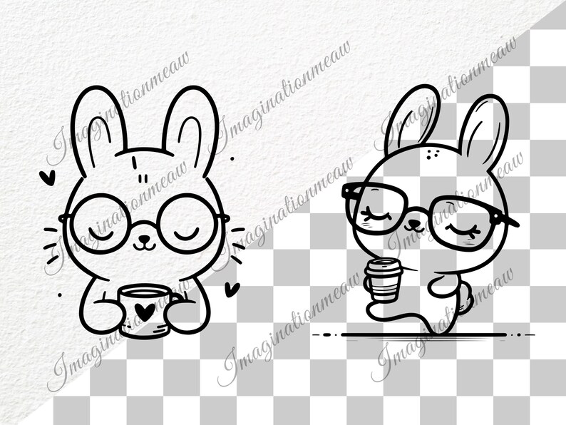 Coffee Bunny Cartoon, Bunny Svg, Rabbit Svg, Cute Bunny Svg, Animal Svg ...