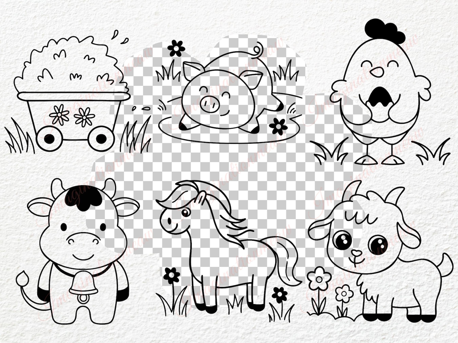 30 Doodle Farm SVG Designs, Farm Animals Clipart, Doodle Farm Clipart ...