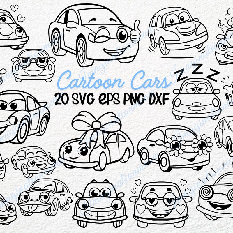 Funny Car Sticker Cartoon - Etsy