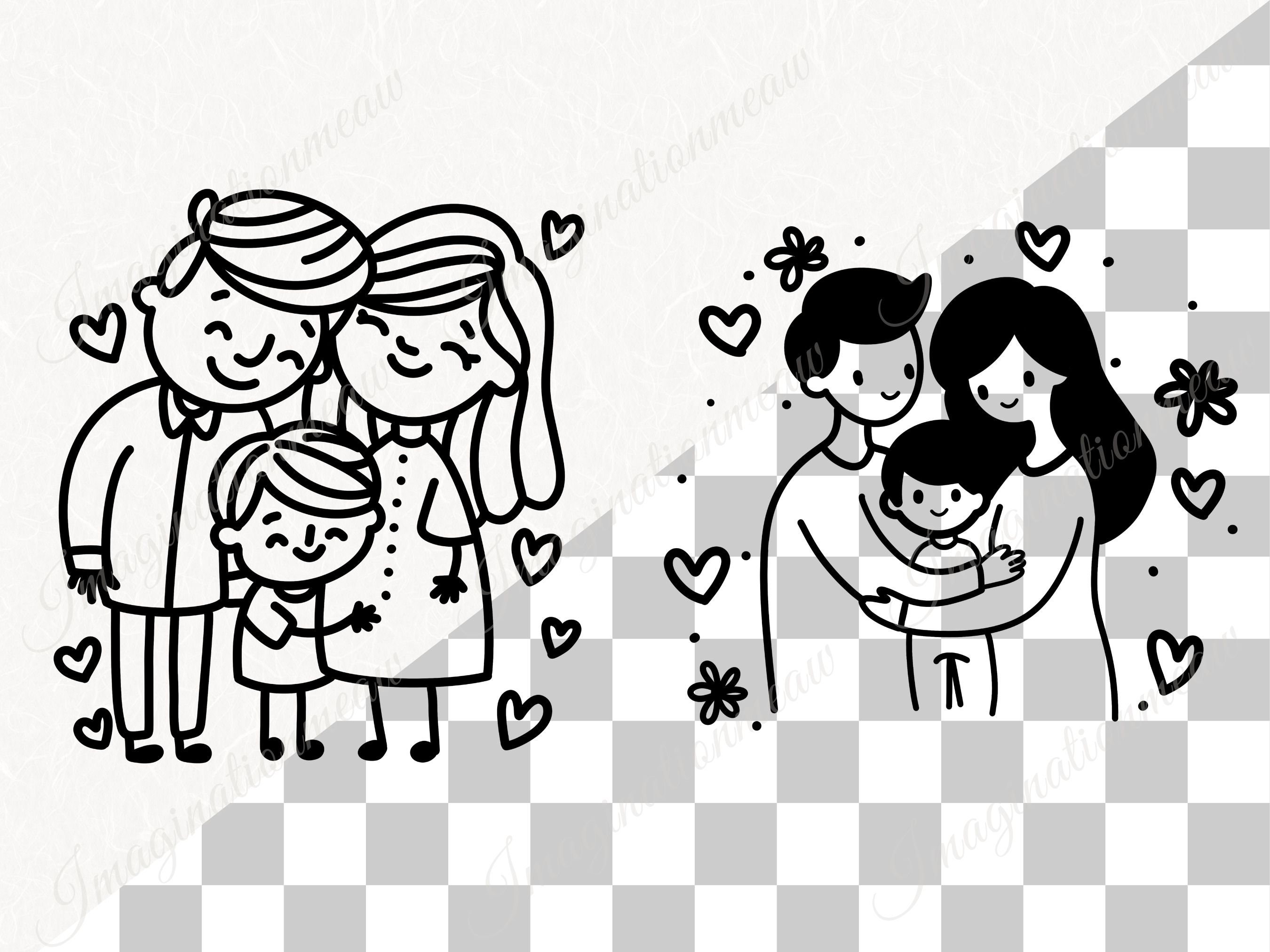 Family Bundle Svg, Family Svg, Mom Dad Baby Svg, Parents and Kids ...