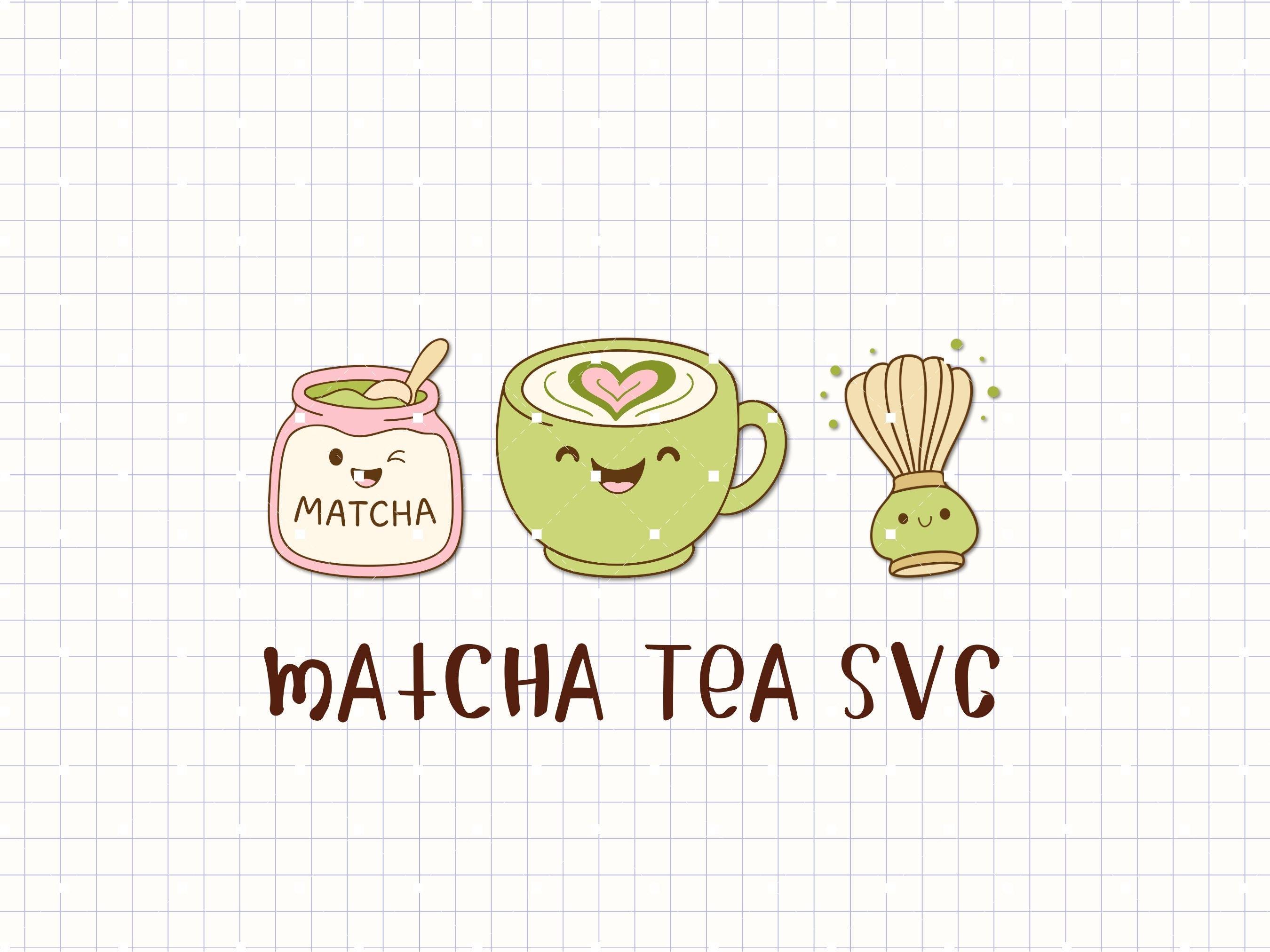 Matcha Tea Craft Matcha Tea SVG Bundle, Cute Kawaii Matcha Clipart Set, Green Tea Boba ...