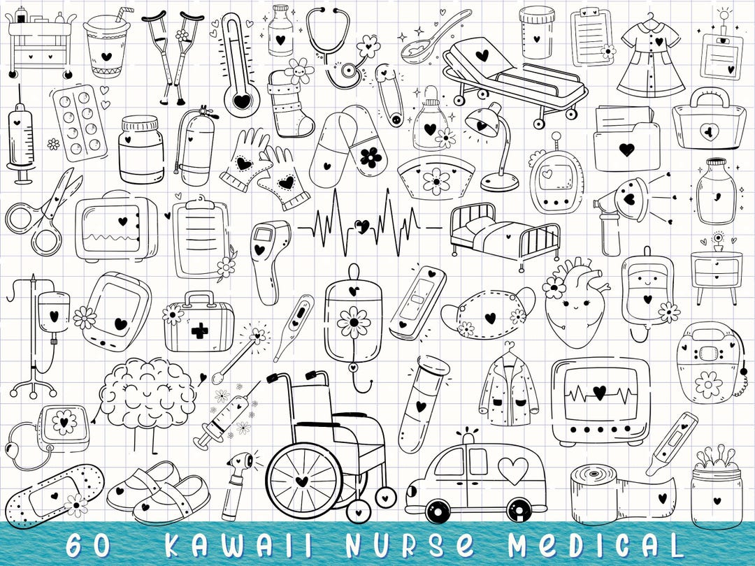 Kawaii Nurse SVG PNG Bundle – Cute Medical Clipart for Cricut, Tumbler ...