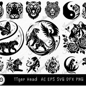 Tigerkopf-Svg-Bundle, Tigerkopf-Svg, Tiger-Svg, Tiger-Gesicht-Svg, Tigerkopf-Silhouette, Tigerkopf-Monogramm, Wildtier-Svg