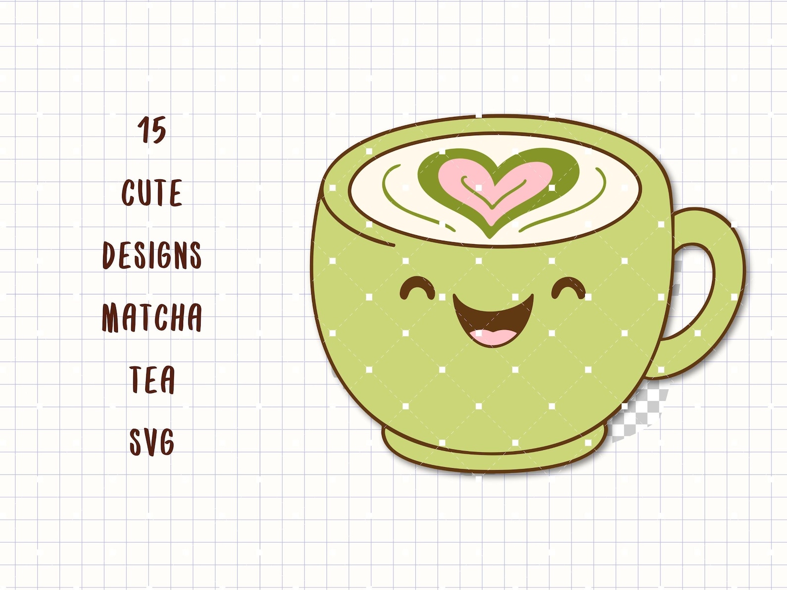 Matcha Tea Craft Matcha Tea SVG Bundle, Cute Kawaii Matcha Clipart Set, Green Tea Boba ...
