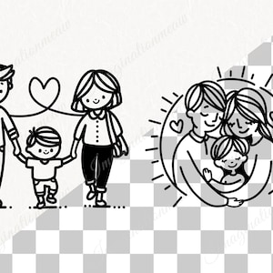 Family Bundle Svg, Family Svg, Mom Dad Baby Svg, Parents and Kids ...