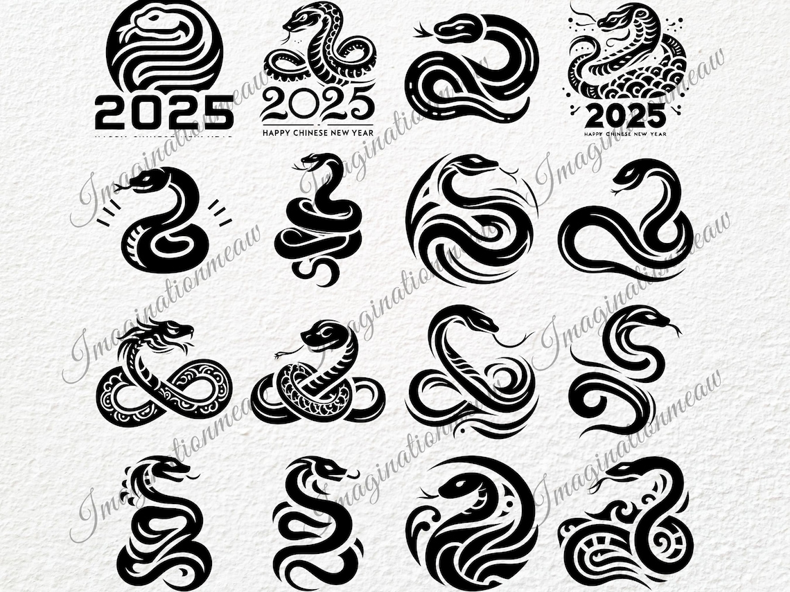 2025 Snake SVG, Year of the Snake 2025 Svg, Chinese New Year, Chinese Zodiac 2025, 2025 New Year