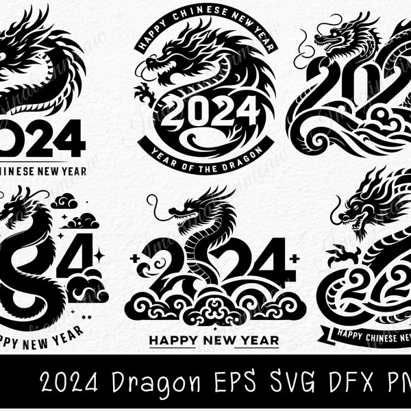 2024 Dragon SVG, Year Of The Dragon 2024 svg, Chinese New Year, Chinese Zodiac 2024, 2024 New Year