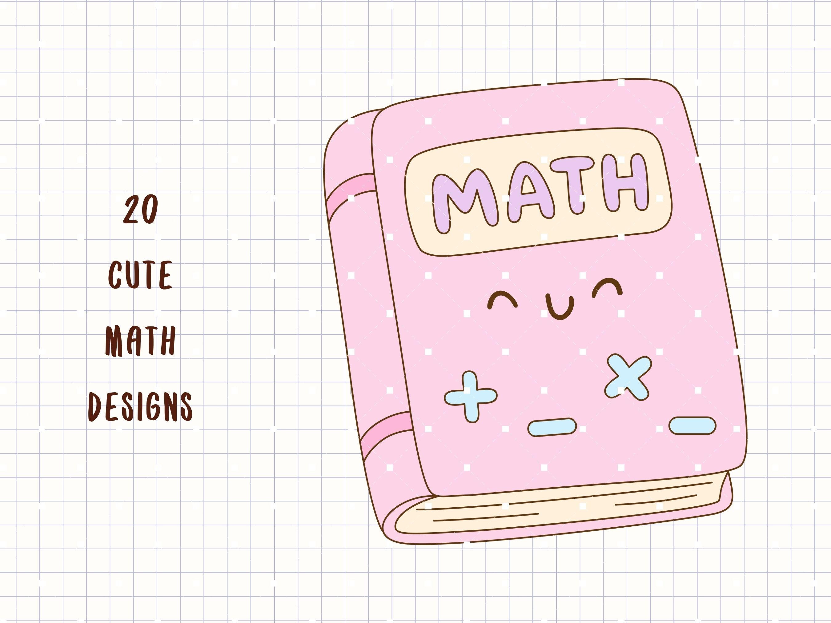 Math SVG Bundle, Cute Math Clipart PNG, Kawaii School SVG, Teacher Math ...