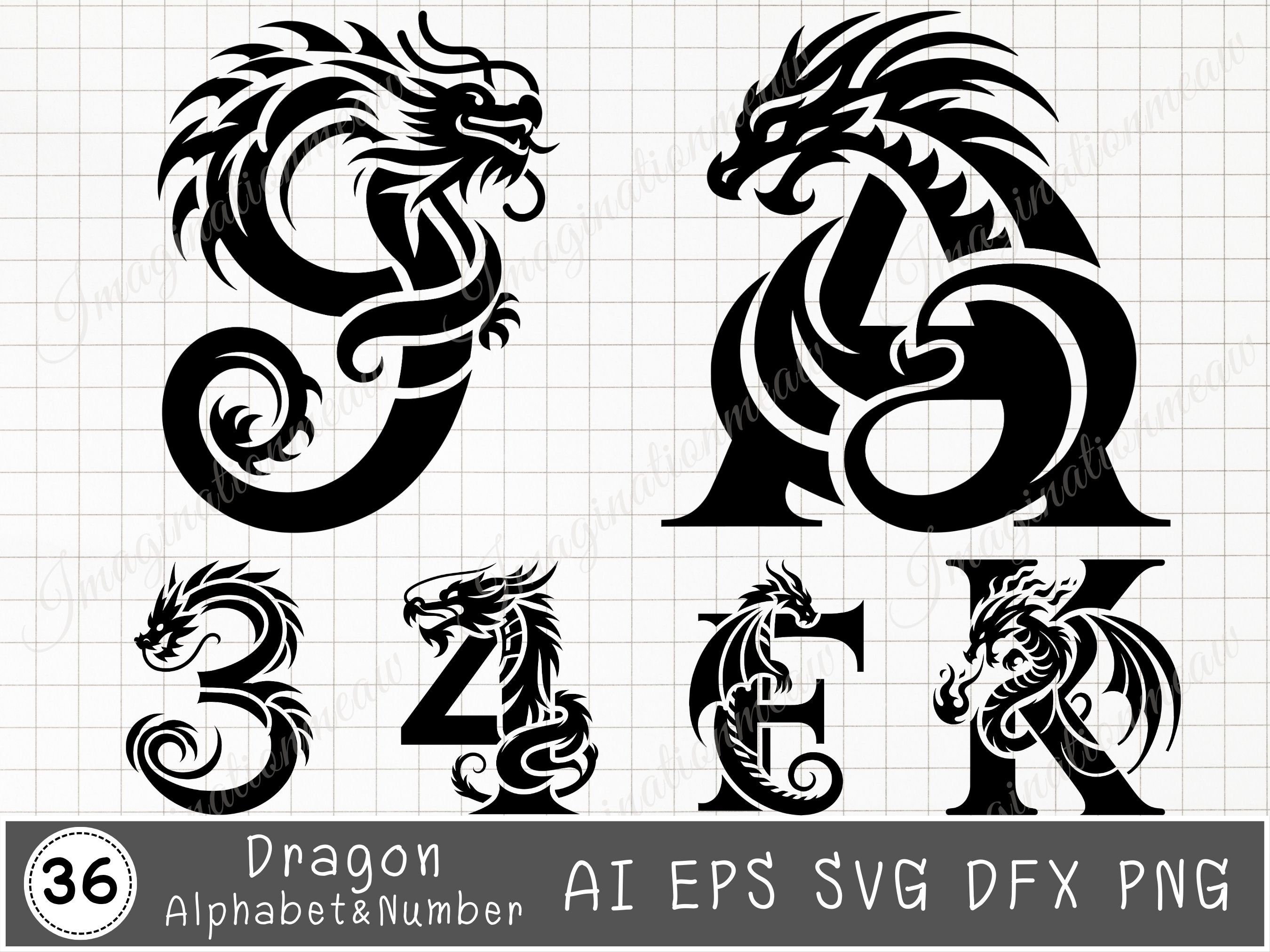 dragon　Letter Dragon Alphabet Clipart: 26 Letter Set (digital Download) - Etsy