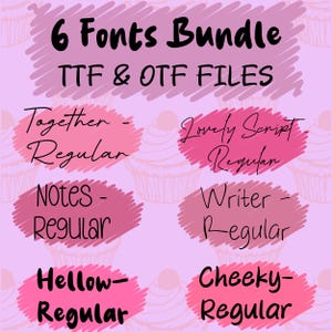 Handwriting Font Bundle: Romantic Calligraphy Fonts (Digital Download)