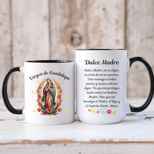 Virgen de Guadalupe Oracion taza, Our Lady of Guadalupe taza, Mother mug, Jesus, Virgin Mary taza, Christian mug, Religion Gift