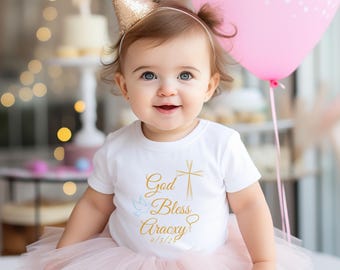 Bautizo baby personalized , baptism bodysuit, personalized christening outfit Girls Baptism Outfit, Baby Girl Baptism Outfit, Christening