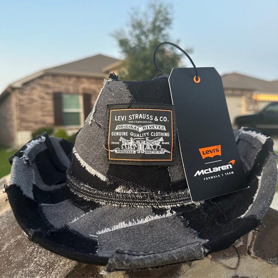 Levi's Black Denim Custom Cowboy Hat Rodeo