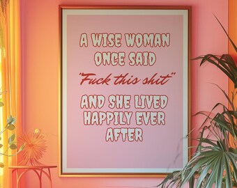 Feministische roze print: quote Wise Woman, Boss Babe Art