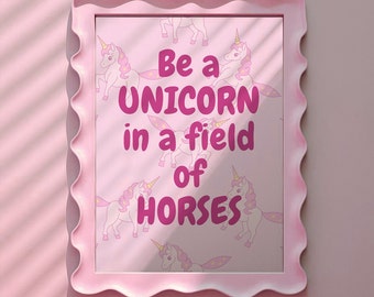 Pink Unicorn Print: Empowering Wall Art (A4, A3)