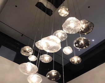 Lampadario creativo in vetro nordico, isola cucina per sala da pranzo in vetro, lampada a sospensione in vetro, lampadario da comodino trasparente, regali di inaugurazione della casa