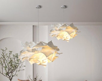 DIY Paper Pendant Light,Handmade Paper Hanging Lamp,Tricolor Ceiling Light,Lightning Fixture,