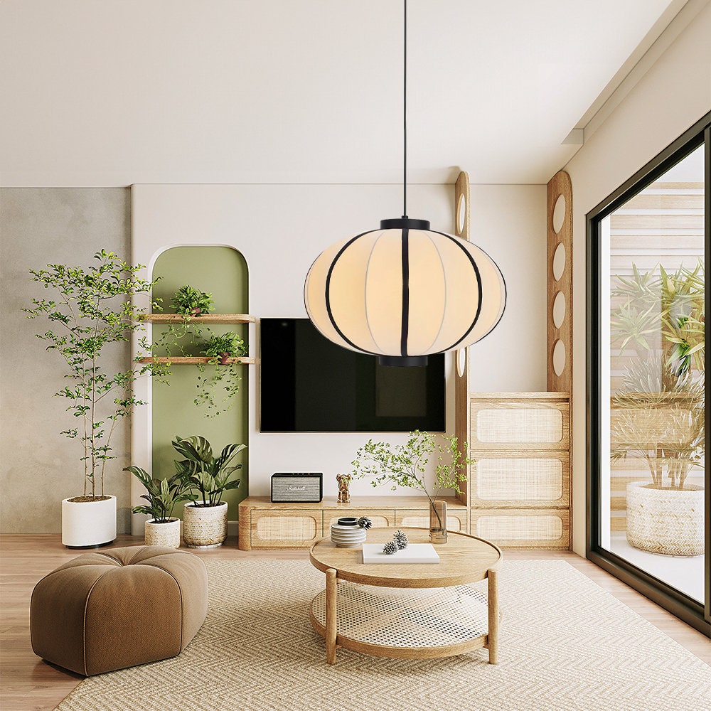 Japanese Fabric Cloth Pendant Light,interior Nordic Designer Light ...