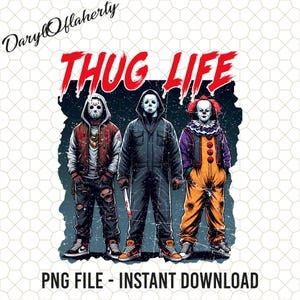 Vintage Thug Life Horrors Halloween Png, Horror Png, Thug Life Horror Scary, Thug Life Png, Halloween Png, Spooky Season, Halloween Costumes