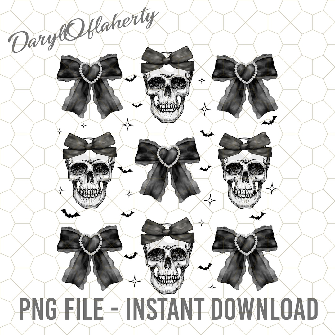 Coquette Skull Halloween Png, Coquette Bow Halloween, Skull Png ...