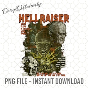 Hellraiser Pinhead Vintage Png, Hellraiser Homage TV Png, Halloween Horror Nights, Horror Movie Png, Horror Movie Characters , Spooky Season