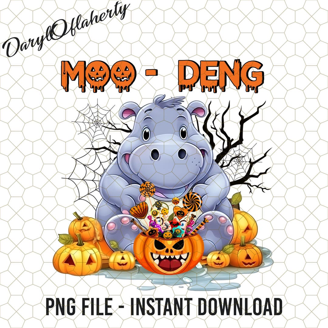 Boo Deng Png, Moo Deng Halloween Png, Cute Moo Deng Png, Pumpkin Moo ...
