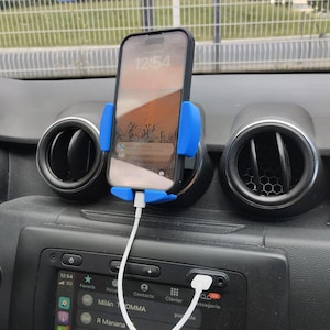 Soporte para teléfono para Dacia/Renault Sandero / Soporte para teléfono de coche Logan / Soporte personalizado para rejilla de ventilación / Compatible con Duster / Soporte seguro para salpicadero