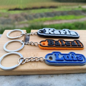 Porte-clés personnalisé imprimé en 3D, Idée cadeau unique pour Noël, Étiquette de texte personnalisée, Remplisseurs de sac de fête, Cartable, Cadeau de la Saint-Valentin