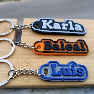 Porte-clés personnalisé imprimé en 3D, Idée cadeau unique pour Noël, Étiquette de texte personnalisée, Remplisseurs de sac de fête, Cartable, Cadeau de la Saint-Valentin