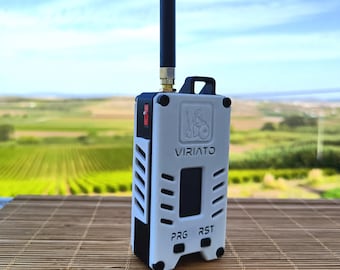 Boîtier Heltec V4 LoRa avec GPS et compartiment batterie | Viriato | Boîtier ABS premium | Boîtier Meshtastic futuriste pour nœuds | Boîtier ESP32-S3