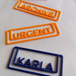 5 pezzi di graffetta stampata in 3D personalizzata con testo