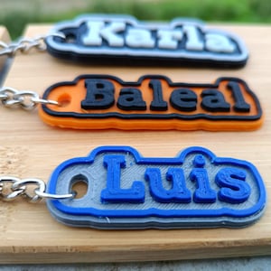 Porte-clés personnalisé imprimé en 3D, Idée cadeau unique pour Noël, Étiquette de texte personnalisée, Remplisseurs de sac de fête, Cartable, Cadeau de la Saint-Valentin