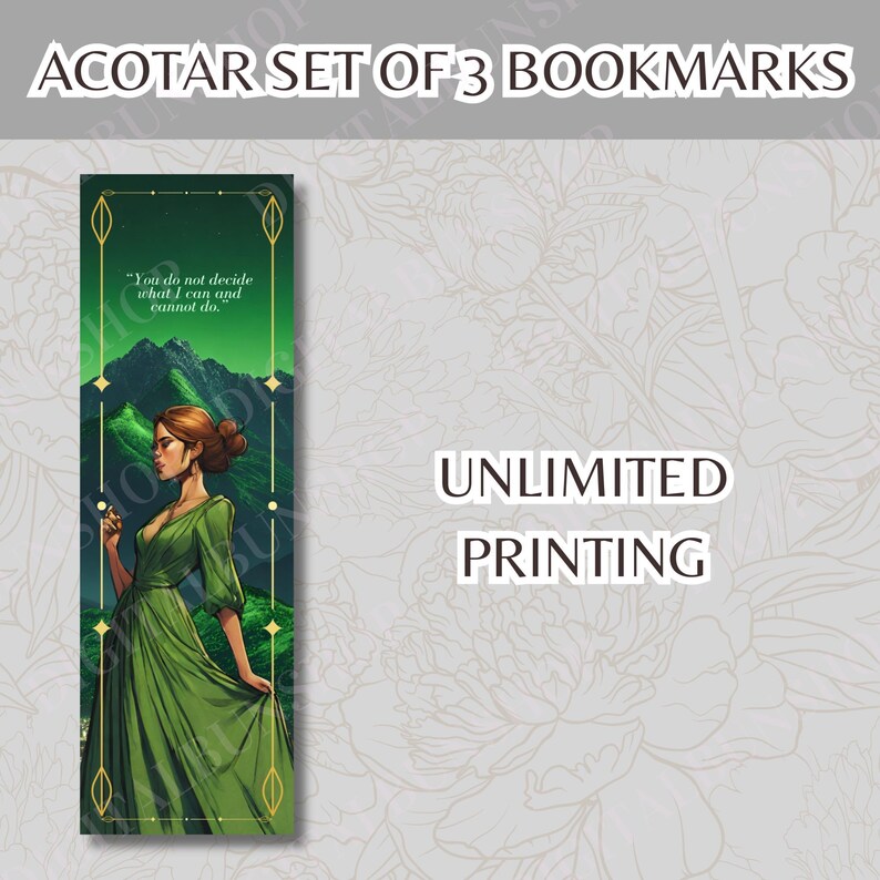 ACOTAR Printable Bookmarks, Sarah J Maas Booktok Merch Digital Download ...