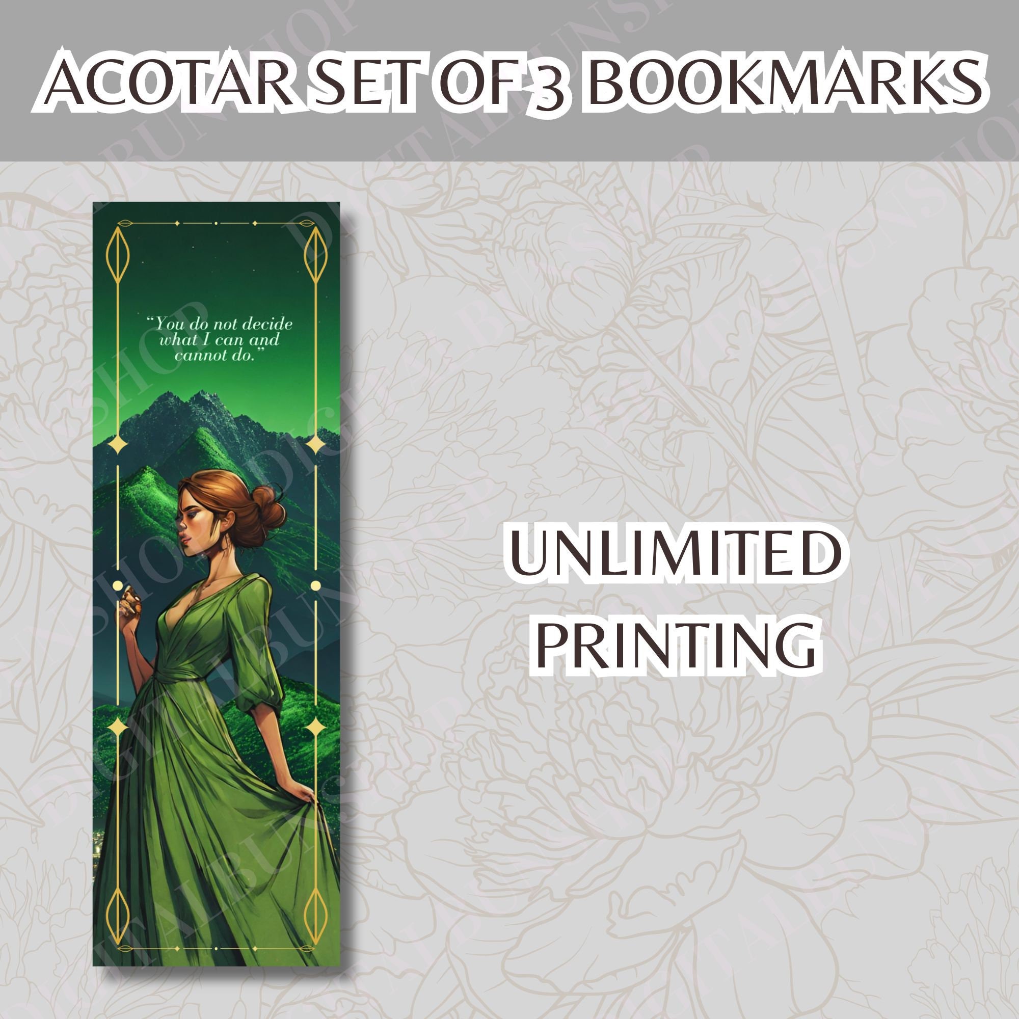 ACOTAR Printable Bookmarks, Sarah J Maas Booktok Merch Digital Download ...