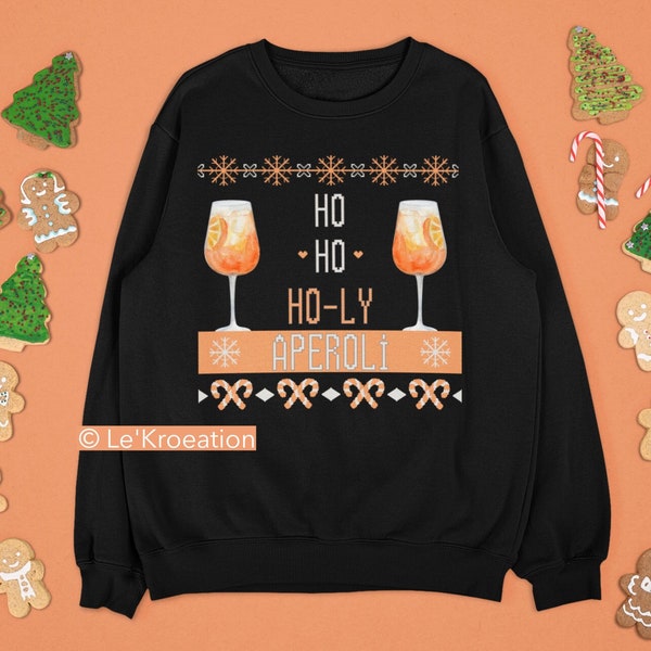 Süßer Weihnachtspullover Aperol - Ugly Sweater Orange Christmas - Holy Aperoli Weihnachtspulli Alkohol Original