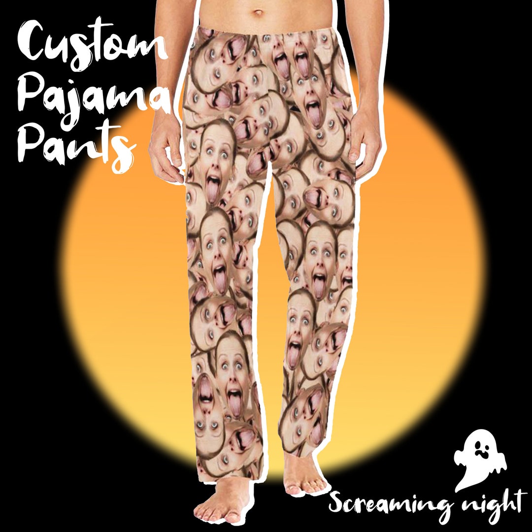 Custom Halloween Pajama Pants With Photo Face Personalized - Etsy