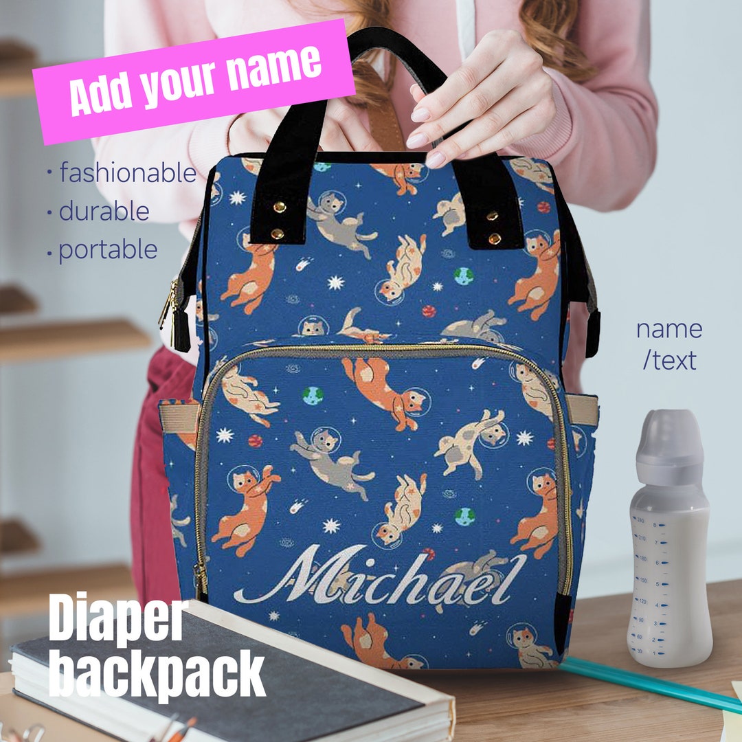 Dinosaur Diaper Bag Backpack With Name Custom Name Diaper Bag Etsy