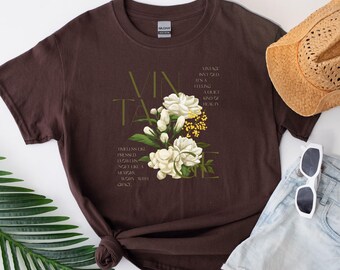 Vintage Floral Graphic Tee: Retro Botanisches Baumwoll-T-Shirt