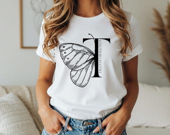 Camiseta Mariposa: Camiseta con gráfico inspirador - Jersey de algodón suave