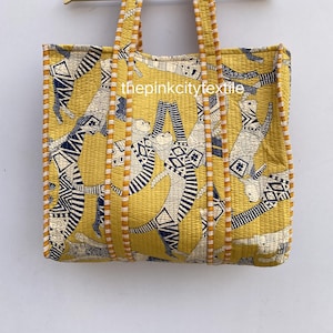 Indische Handgemachte Picknick-Tasche Gesteppte Tasche Gedruckte Tasche Markttasche Indische Gedruckte Baumwolltasche Handgemachte Tragetasche Neue Art-Beutel Geschenk für Sie