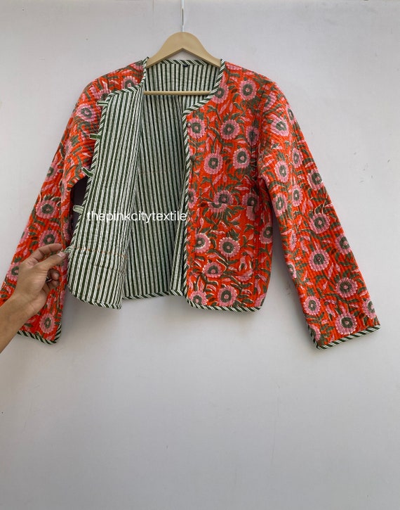 Indian Hand Made 100% Cotton Jacket Hand Block Printed
