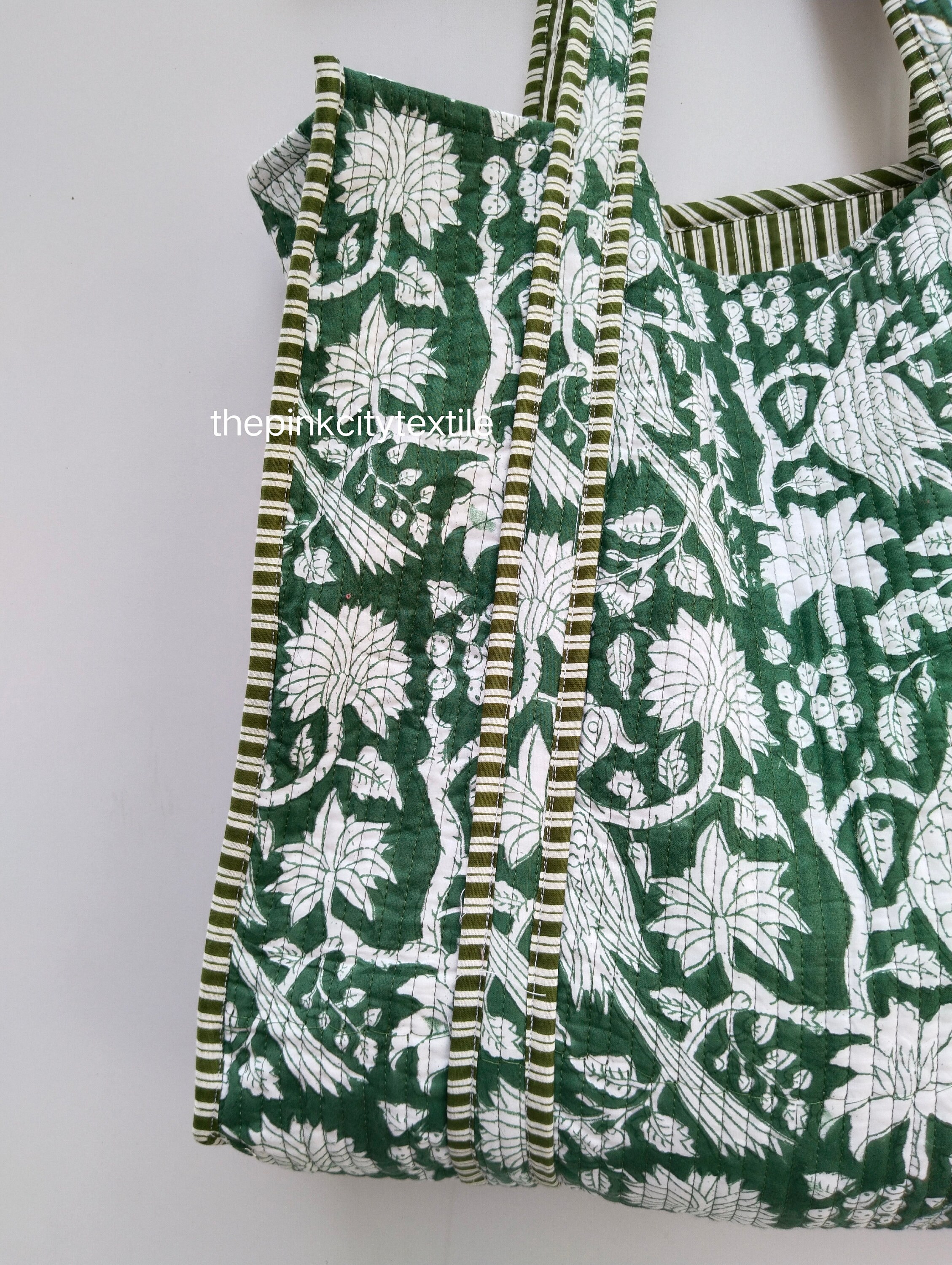 Green - Handcrafted Quilted Handbag 22