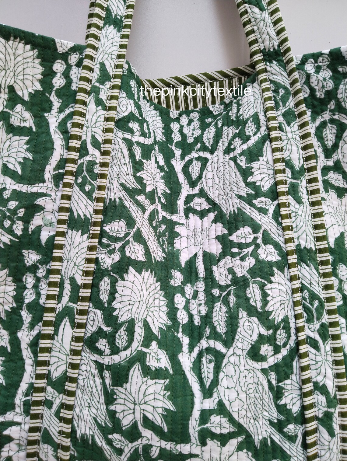 Green - Handcrafted Quilted Handbag 09