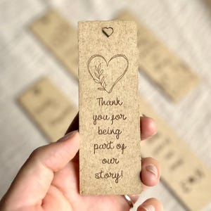 Personalized Wooden Bookmark / Rustic Wedding Bookmark Favor / Custom Wooden Bookmark / Place Cards / Wedding Favors / Bridal Shower Favors