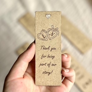 Custom Wooden Bookmark / Personalized Wooden Bookmark / Rustic Wedding Bookmark Favor / Place Cards / Wedding Favors / Bridal Shower Favors