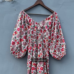 Cotton Puff Sleeve Dress Long maxi Summer dress, with pocket Women Wear Sweetheart neckline cotton dress, Midi Casual Dress,