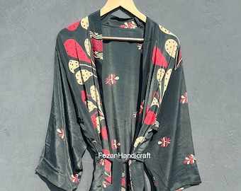 Zijden kimonobadjas: vintage boho-loungewear