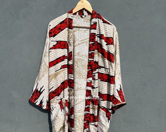 Vintage Silk Kimono Robe, Cover Up Dressing Gown, Kimono, Bridal Robe, Boho Kimono, Loungewear vintage Boho kimono, SK-02