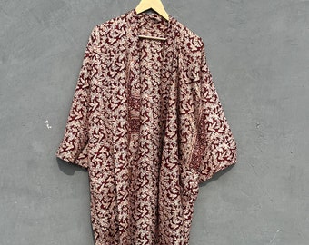 Long Silk Kimono Robe For Women With Bohemian Style | Boho Kimono Robe Cardigan For Women | Gift For Mom