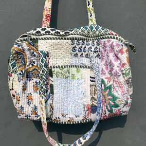 Baumwolle Assorted Quilted Duffle Tragetaschen Patchwork Block Print Schultertaschen, umweltfreundliche nachhaltige Tasche, handgefertigte tragen alle Patch-Taschen,